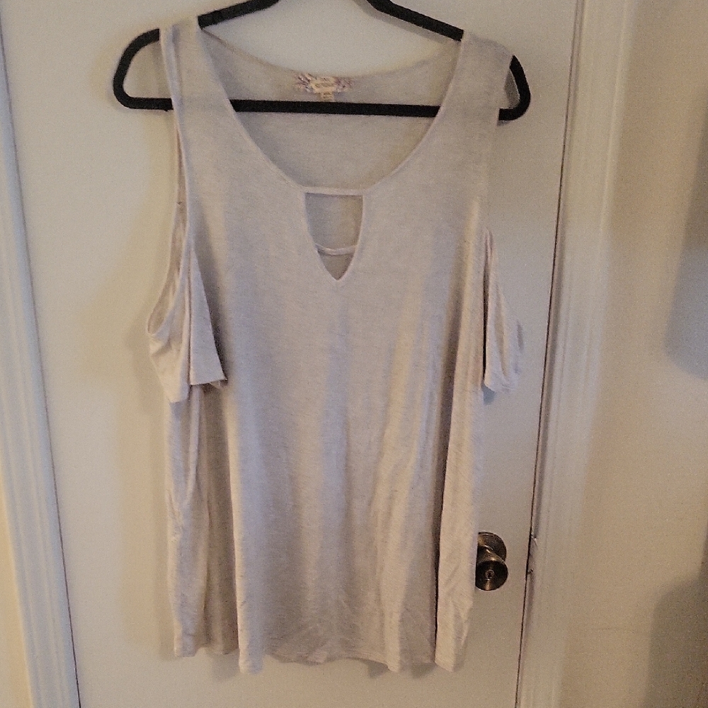 Pink Republic Light Beige Cold Shoulder Blouse